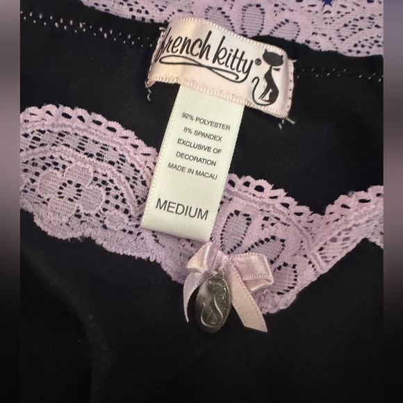 French Kitty Other - French Kitty Sexy Feline Black and Pink Lace Trim Camisole - RARE find! NWT - M